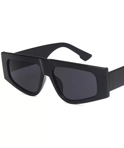 Unisex Sunglasses Fashion Bright Black Grey Drive Holiday Rectangle Non-Polarized UV400 - Bright Black Grey - C418RH6S082 $7....