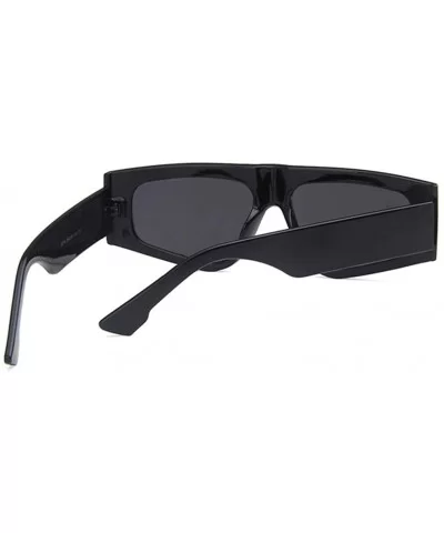 Unisex Sunglasses Fashion Bright Black Grey Drive Holiday Rectangle Non-Polarized UV400 - Bright Black Grey - C418RH6S082 $7....