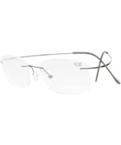 Titanium Rimless Round Reading Glasses Readers Gunmetal - CF1282LJRPT $17.51 Rimless