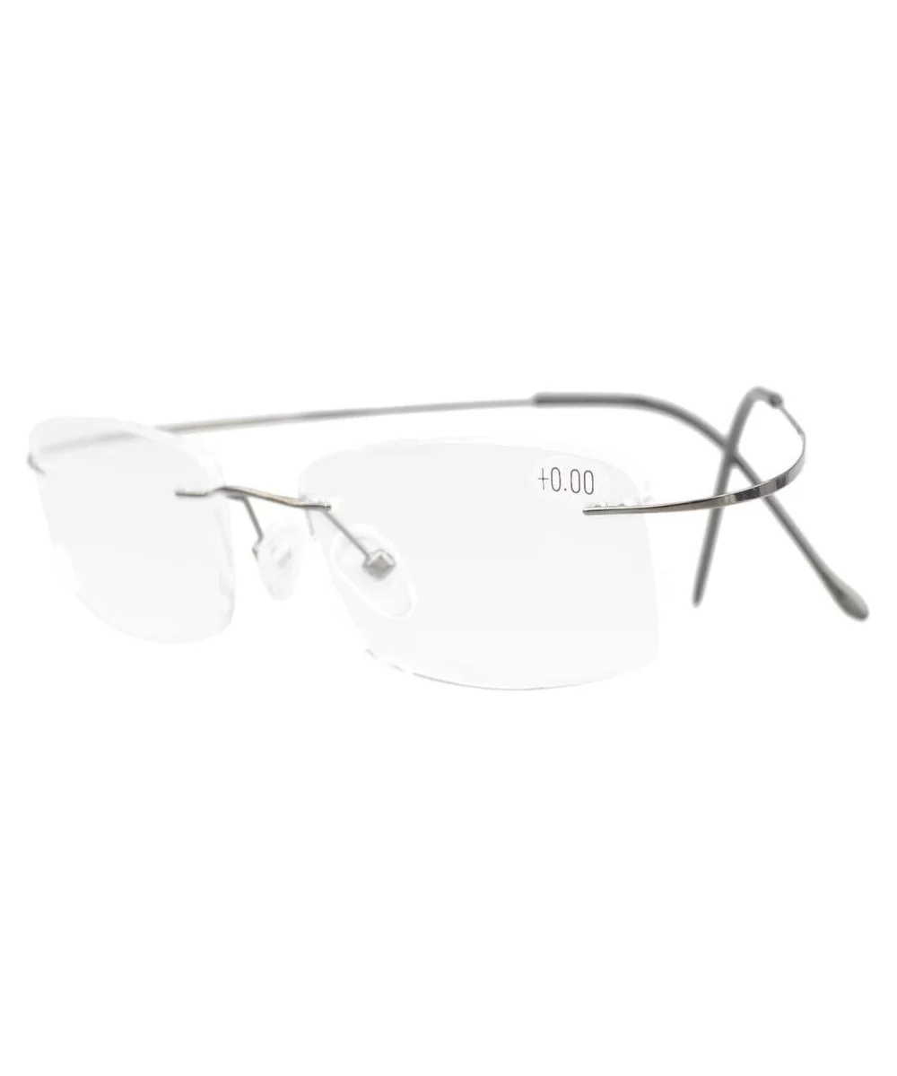 Titanium Rimless Round Reading Glasses Readers Gunmetal - CF1282LJRPT $17.51 Rimless