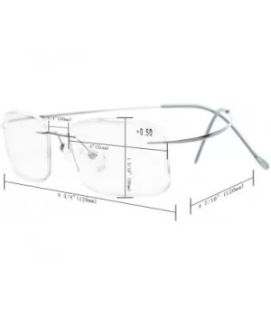 Titanium Rimless Round Reading Glasses Readers Gunmetal - CF1282LJRPT $17.51 Rimless