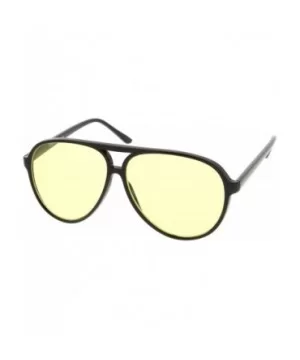 Retro Large Blue Blocking Lens Aviator Sunglasses 60mm - 2-pack - Black/Yellow & Tortoise/Yellow - CP12N8RZKBB $11.90 Wayfarer