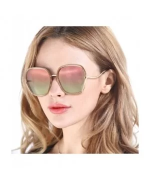 Oversized Mirrored Sunglasses for Women Polarized-Square Womens Sunglasses UV Protection - CW18X52HSKC $7.20 Square