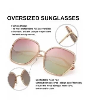 Oversized Mirrored Sunglasses for Women Polarized-Square Womens Sunglasses UV Protection - CW18X52HSKC $7.20 Square