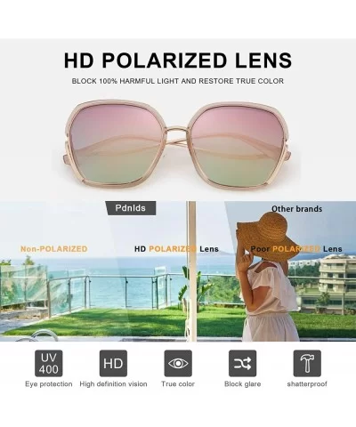 Oversized Mirrored Sunglasses for Women Polarized-Square Womens Sunglasses UV Protection - CW18X52HSKC $7.20 Square