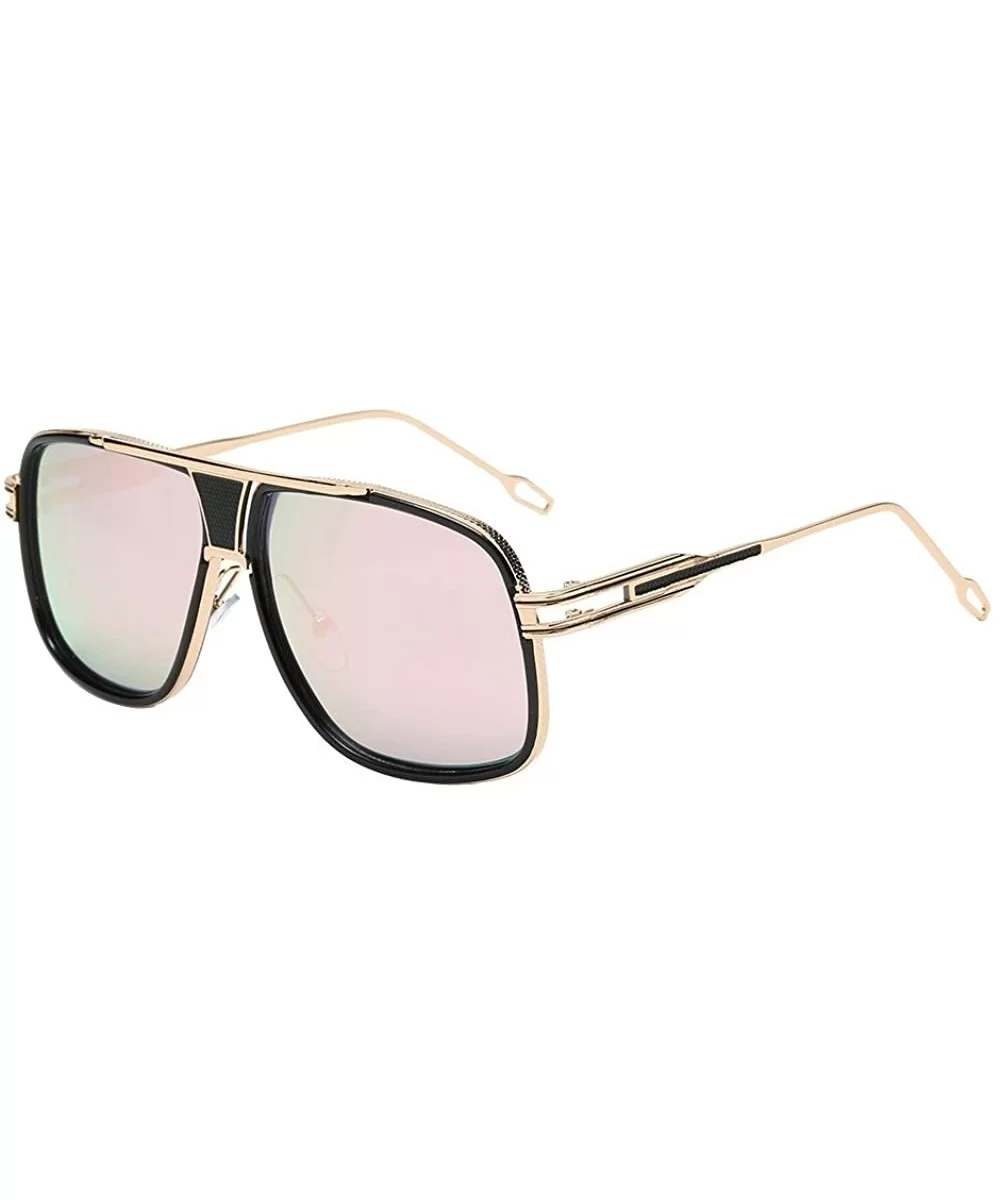 Sunglasses Vintage Oversized Glasses Rectangle - E - C218QT9RYTZ $4.03 Rimless