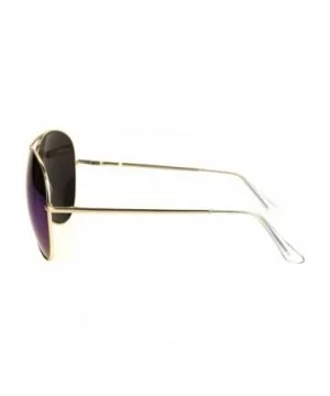 Oversize Color Mirror Metal Rim Pilots Sunglasses - Gold Teal - C6184YDSXGM $7.75 Oversized