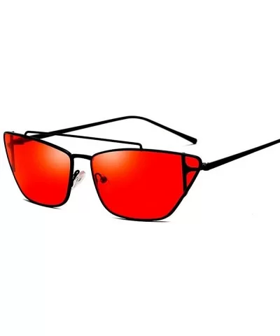 Retro Cat Eye Sunglasses Women Men Small Style Designer Sun Glasses For Pink - Tea - CS18YZRZZ4T $10.35 Aviator