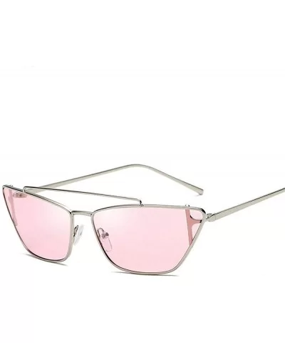 Retro Cat Eye Sunglasses Women Men Small Style Designer Sun Glasses For Pink - Tea - CS18YZRZZ4T $10.35 Aviator