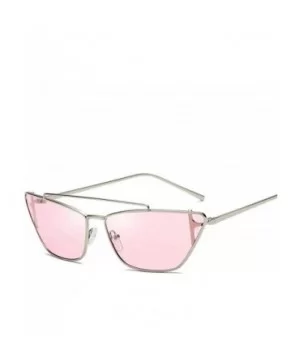 Retro Cat Eye Sunglasses Women Men Small Style Designer Sun Glasses For Pink - Tea - CS18YZRZZ4T $10.35 Aviator