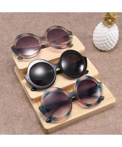 New round big box fashion street beat tide ladies retro UV400 protective sunglasses - Light Brown - C118LK3XHZQ $11.65 Round