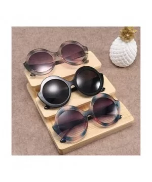 New round big box fashion street beat tide ladies retro UV400 protective sunglasses - Light Brown - C118LK3XHZQ $11.65 Round