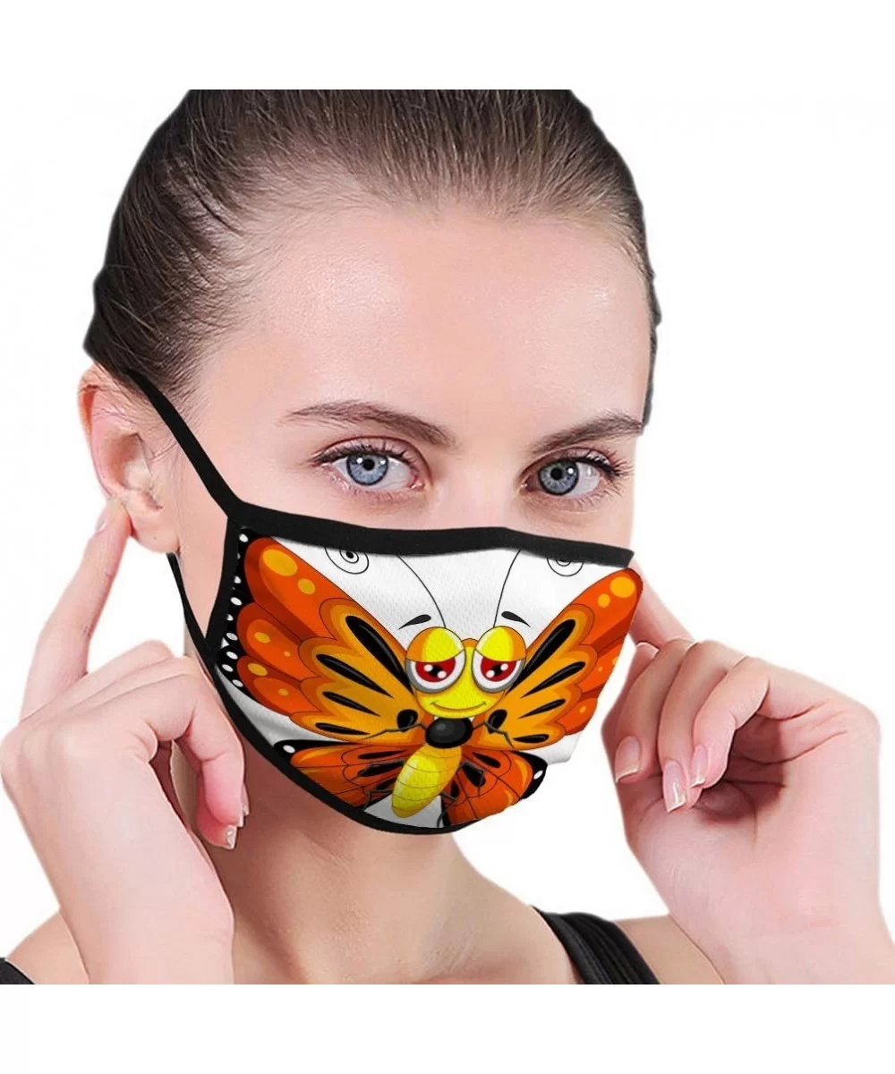 Dust Shield Washable and Reusable Mouth Shield Funny Butterfly Cartoon Soft Shield - S10 - CE190N6KC4A $10.17 Sport