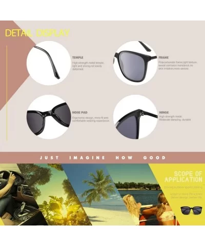 Vintage Round Polarized Retro Sunglasses for Women UV Protection W016 - Black Grey - CK196EYQD0E $24.45 Round