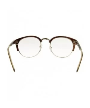 Unisex Cateye Half Frame Semi-Rimless Clear Lens Glasses Nerd Geek Casual Eyewear - Brown - CF183W9CW7X $7.64 Semi-rimless