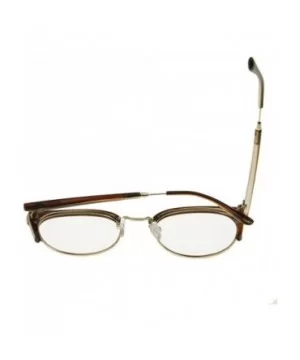 Unisex Cateye Half Frame Semi-Rimless Clear Lens Glasses Nerd Geek Casual Eyewear - Brown - CF183W9CW7X $7.64 Semi-rimless