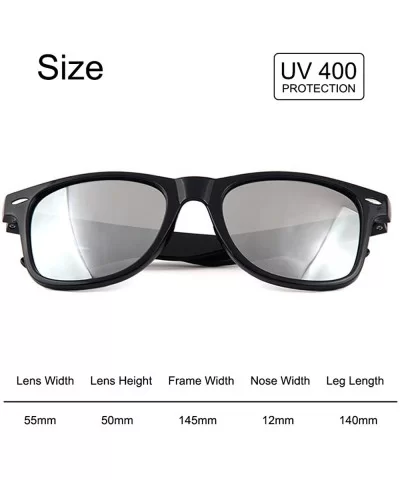 SOARIN Sunglasses Reflective Mirror for Women Black Square Rimmed Colorful Lens - White - CY183EY8UTZ $8.44 Square