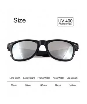 SOARIN Sunglasses Reflective Mirror for Women Black Square Rimmed Colorful Lens - White - CY183EY8UTZ $8.44 Square