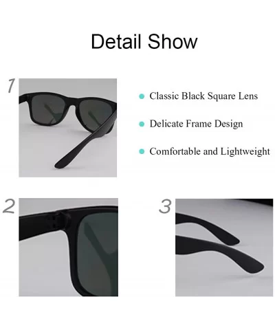 SOARIN Sunglasses Reflective Mirror for Women Black Square Rimmed Colorful Lens - White - CY183EY8UTZ $8.44 Square