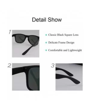 SOARIN Sunglasses Reflective Mirror for Women Black Square Rimmed Colorful Lens - White - CY183EY8UTZ $8.44 Square