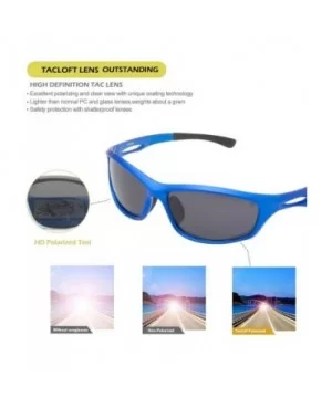 Polarized Sports Cycling Sunglasses 64MM Athletic Sunglasses for Women Men TL6003 - Blue Frame/Grey Lens - CT1895HEZMW $5.88 ...