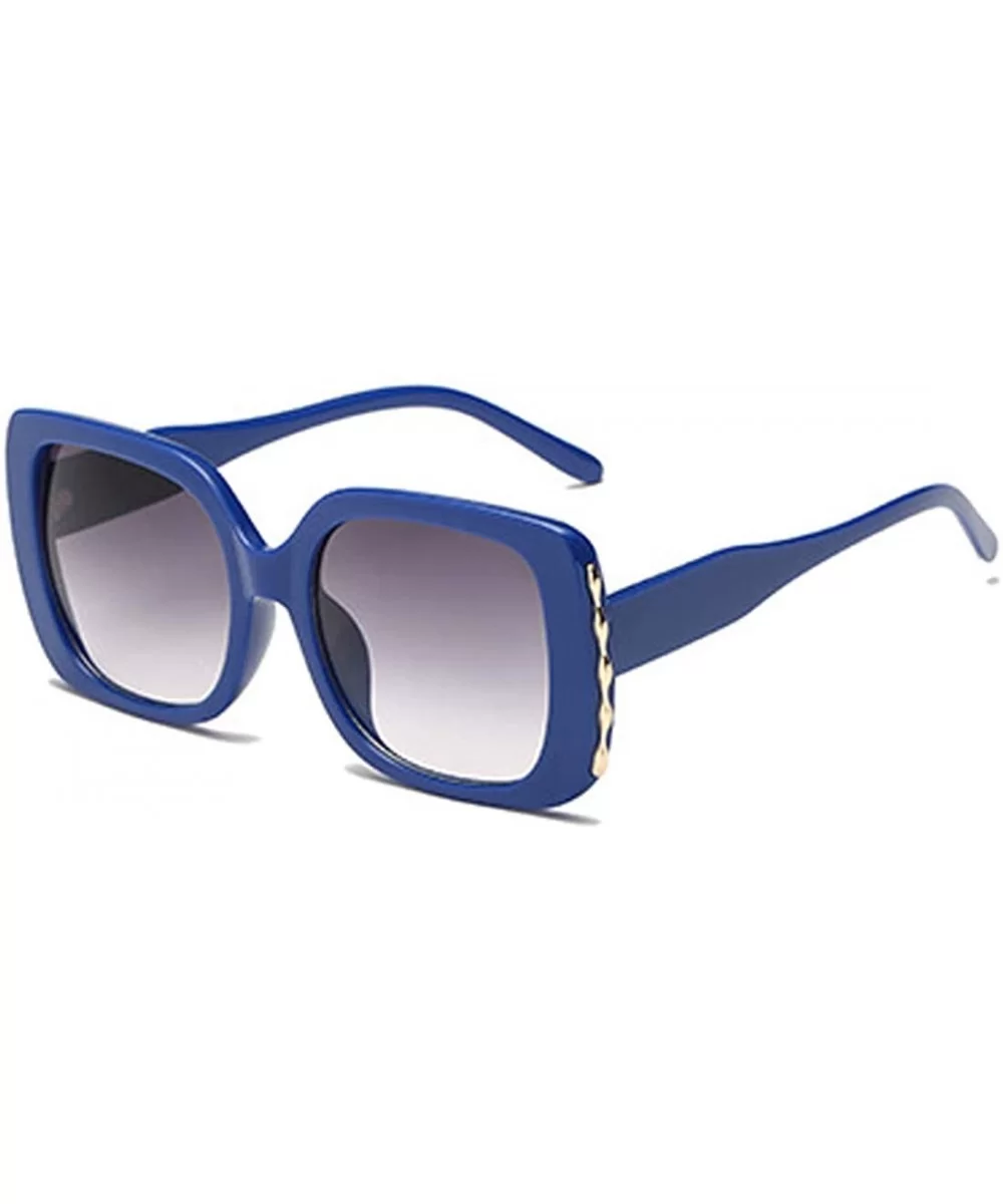 Sunglasses Female Sunglasses Retro Glasses Men and women Sunglasses - Blue - CK18LL8SODN $5.12 Square