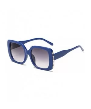 Sunglasses Female Sunglasses Retro Glasses Men and women Sunglasses - Blue - CK18LL8SODN $5.12 Square