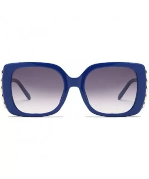 Sunglasses Female Sunglasses Retro Glasses Men and women Sunglasses - Blue - CK18LL8SODN $5.12 Square