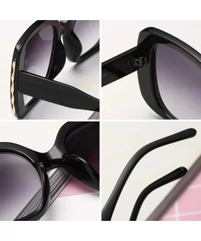 Sunglasses Female Sunglasses Retro Glasses Men and women Sunglasses - Blue - CK18LL8SODN $5.12 Square