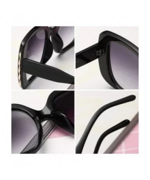 Sunglasses Female Sunglasses Retro Glasses Men and women Sunglasses - Blue - CK18LL8SODN $5.12 Square