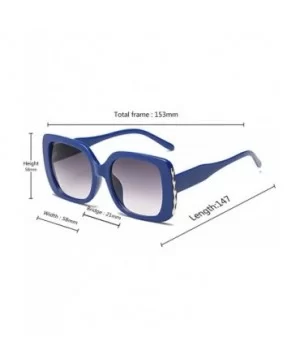 Sunglasses Female Sunglasses Retro Glasses Men and women Sunglasses - Blue - CK18LL8SODN $5.12 Square