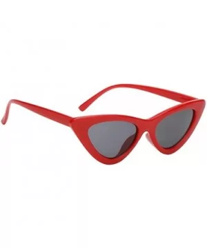 2Pcs Set Woman Girls Female Cat Eye Triangle Frame Sunglasses New UV400 - Red Grey & Black Grey - CD198COKOQ3 $11.01 Cat Eye