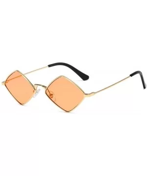 Fashion Personality Small Frame Metal Sunglasses Brand Designer Female sun glasses - Orange - CX18UAGA4QZ $7.64 Square