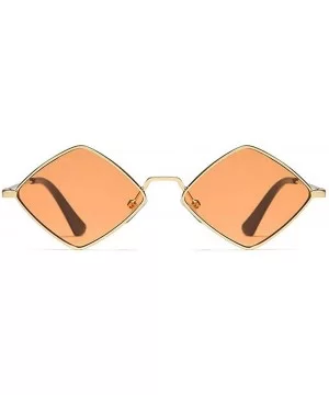 Fashion Personality Small Frame Metal Sunglasses Brand Designer Female sun glasses - Orange - CX18UAGA4QZ $7.64 Square