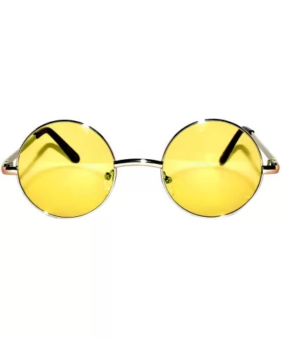 Set of 3 Pairs Round Retro Vintage Circle Sunglasses Colored Metal Frame Small model 43 mm - CT184ZRUZSH $5.47 Round