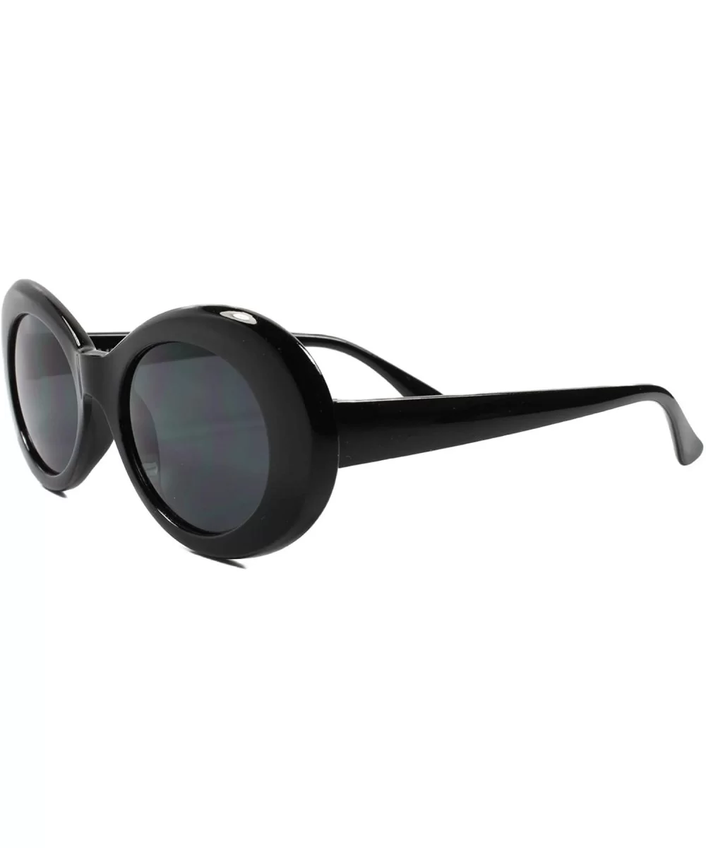 Old School Retro Mens Womens NIRVANA Kurt Cobain Oval Sunglasses Frame - Black - CE18T3D8W35 $10.96 Oval