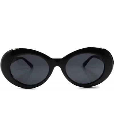 Old School Retro Mens Womens NIRVANA Kurt Cobain Oval Sunglasses Frame - Black - CE18T3D8W35 $10.96 Oval