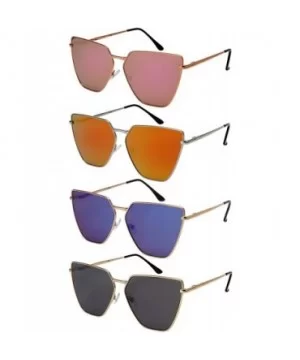 Oversized Cat Eye Flat Lens Sunnies w/Spring Hinge 3158S - Silver - CZ185XM4RWU $6.82 Oversized