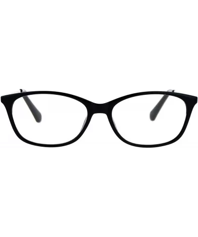 Womens Magnified Reading Glasses Oval Rectangular Designer Frame - Black Silver - CV186URAL28 $5.67 Oval