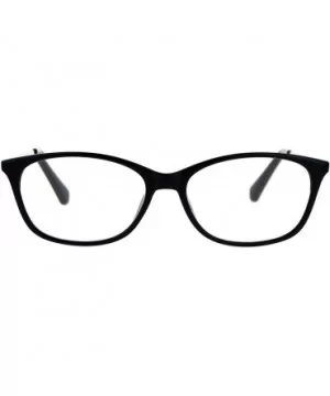 Womens Magnified Reading Glasses Oval Rectangular Designer Frame - Black Silver - CV186URAL28 $5.67 Oval