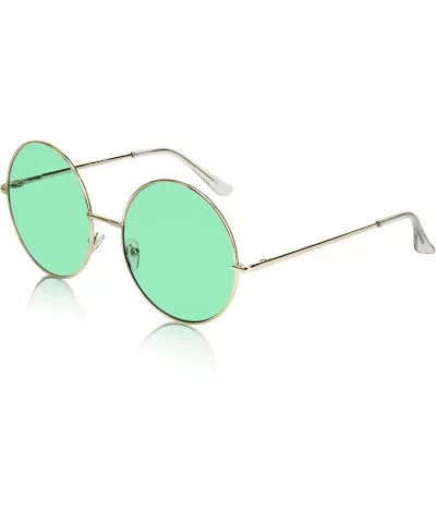 Super Oversized Round Sunglasses Hippie Color Lens Retro Circle Glasses - Green- St Patrick's Day Glasses - C318ZG593GH $9.22...