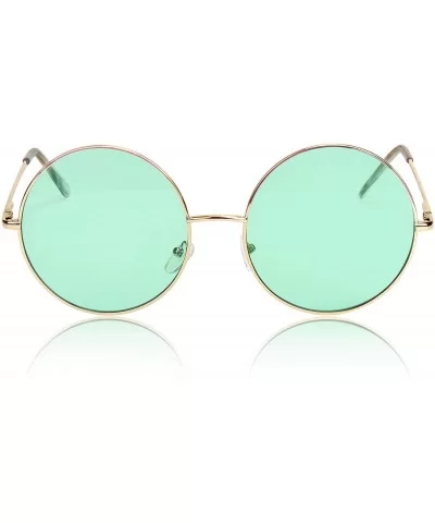 Super Oversized Round Sunglasses Hippie Color Lens Retro Circle Glasses - Green- St Patrick's Day Glasses - C318ZG593GH $9.22...