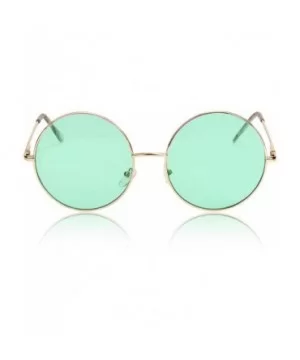 Super Oversized Round Sunglasses Hippie Color Lens Retro Circle Glasses - Green- St Patrick's Day Glasses - C318ZG593GH $9.22...