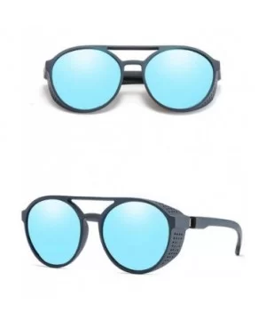 Man Retro Round Punk Sunglasses - 6 - C6198O4HCZW $12.29 Round