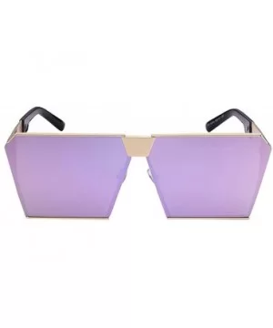 Oversized Square Metal Sunglasses Mirrored Color reflective lens Aviator Sunglasses UV400 - Purple - CU18SM82W0U $9.94 Square