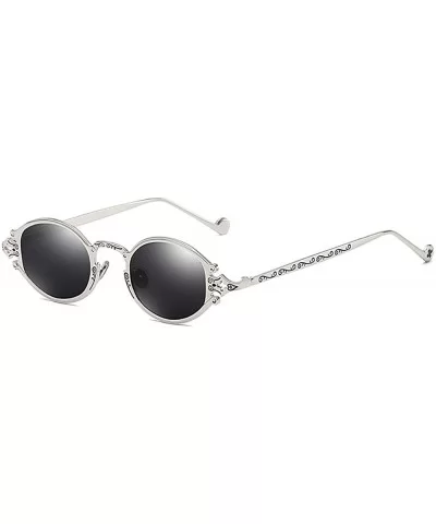 Gothic Retro Steampunk sunglasses oval Vintage sunglasses for men women Metal Frame sunglasses - 2 - CR18AW63MGM $10.72 Oval