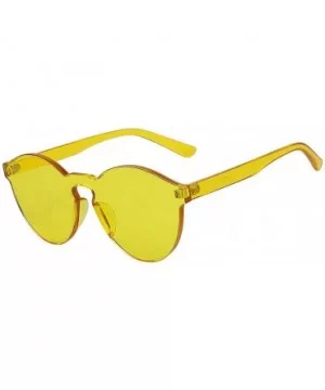 Steampunk Vintage Sunglasses Transparent_Colorful_Yellow - CU1808Y9SXA $8.11 Round