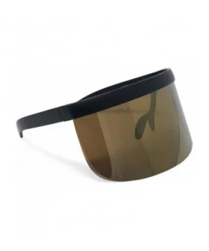 Large Wide Frame Cybertic Sunglasses w/Mirrored Reflective Lens - Brown Mirror Lens - C718K0SRU3D $11.21 Wrap