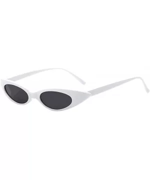 Glasses- Retro Vintage Clout Cat Unisex Sunglasses Rapper Oval Shades Grunge - 8192e - CL18RR2LLUY $5.91 Oval