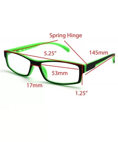 6904 Semi-Rimless Flexie Reading Glasses NEW COLOR (z4 matte black green 2 tone - 1.25) - C818EWTQ95T $11.77 Semi-rimless